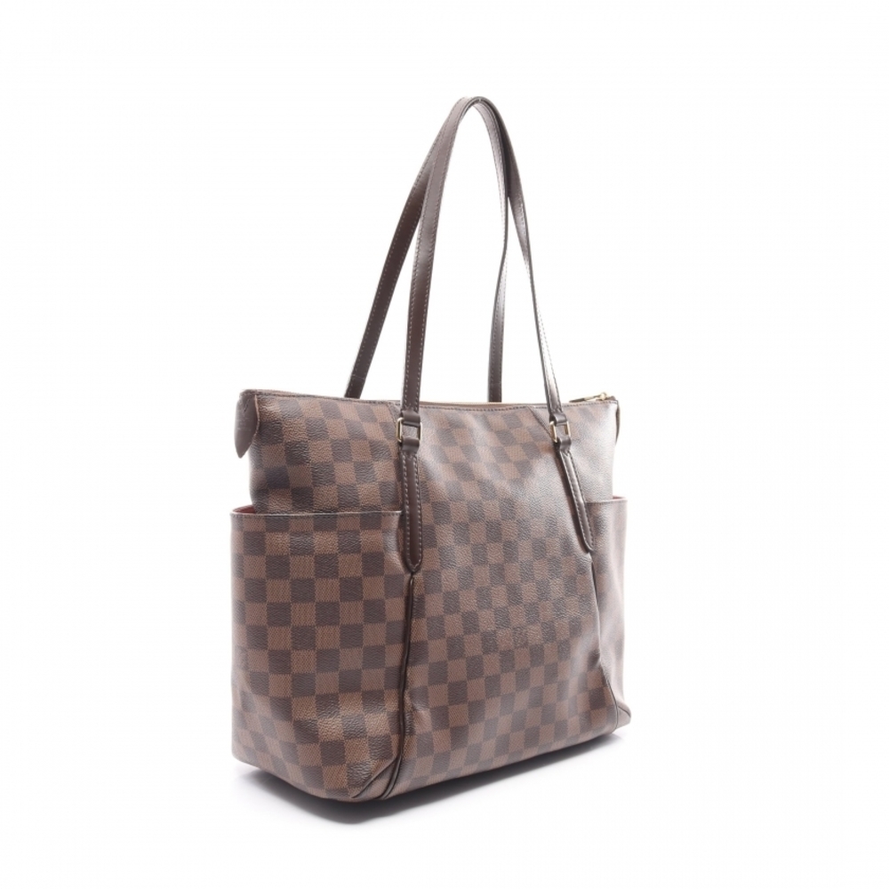 Louis Vuitton Totally MM Damier Ebene Shoulder Bag Brown